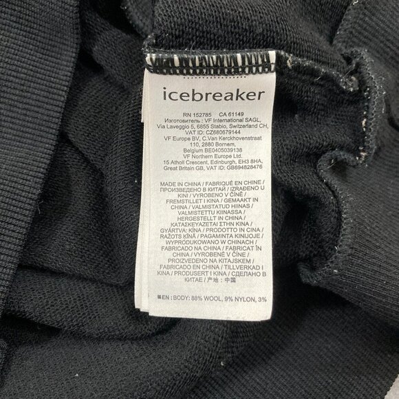 Icebreaker Hoodie Women's Size XS Black Crush Merino Wool Sweater Pullover - Picture 5 of 12